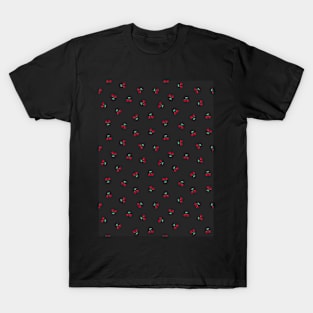 Cherry Pattern, Black T-Shirt